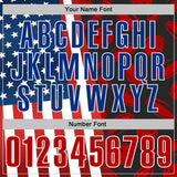 Custom Black Red White-Royal Patriotic American Flag Bowling Ball And Pins Strike Performance Polo Shirt