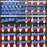 Custom Black Red White-Royal Patriotic American Flag Bowling Ball And Pins Performance Polo Shirt