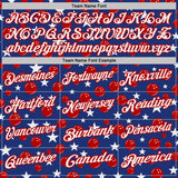 Custom Royal White-Red Patriotic Stars Bowling Balls Performance Polo Shirt