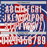 Custom Royal White-Red Patriotic American Flag Bowling Ball And Pins Performance Polo Shirt