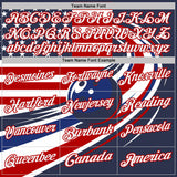 Custom Navy White Royal-Red Patriotic American Flag Bowling Ball Performance Polo Shirt