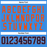 Custom Powder Blue Navy-Orange Hockey Jersey