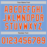 Custom Powder Blue Orange-White Authentic Baseball Jersey