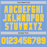 Custom Powder Blue Yellow-White Authentic Baseball Jersey