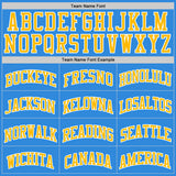 Custom Powder Blue Gold-White Authentic Basketball Jersey