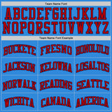 Custom Powder Blue Red-Navy Authentic Basketball Jersey