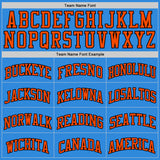 Custom Powder Blue Orange-Black Authentic Basketball Jersey