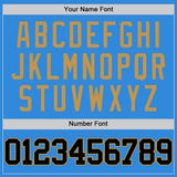 Custom Powder Blue Black-Old Gold Authentic Basketball Jersey
