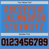 Custom Powder Blue Black-Orange Authentic Basketball Jersey