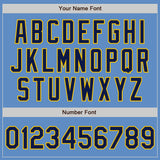Custom Powder Blue Navy-Yellow Authentic Baseball Jersey