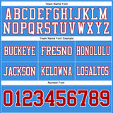 Custom Powder Blue Red-White Authentic Football Jersey