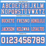 Custom Powder Blue White-Red Authentic Football Jersey