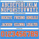 Custom Powder Blue Orange-White Authentic Football Jersey