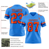 Custom Powder Blue Orange-Royal Authentic Football Jersey
