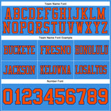 Custom Powder Blue Orange-Royal Authentic Football Jersey