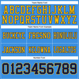 Custom Powder Blue Navy-Gold Authentic Football Jersey