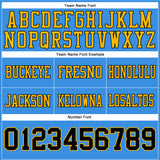 Custom Powder Blue Black-Gold Authentic Football Jersey