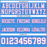 Custom Powder Blue White-Pink Authentic Football Jersey