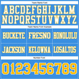 Custom Powder Blue Gold-White Authentic Football Jersey