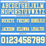 Custom Powder Blue White-Gold Authentic Football Jersey