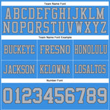 Custom Powder Blue Gray-Steel Gray Authentic Football Jersey