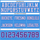 Custom Powder Blue Purple-White Authentic Football Jersey