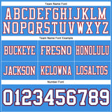 Custom Powder Blue White Royal-Red Authentic Football Jersey