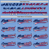 Custom Powder Blue USA Flag Navy Red-White Authentic Baseball Jersey