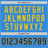 Custom Stitched Powder Blue Navy-Yellow Baseball Pullover Sweatshirt Hoodie