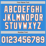 Custom Stitched Powder Blue White-Orange Baseball Pullover Sweatshirt Hoodie