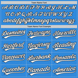 Custom Stitched Powder Blue White-Black Baseball Pullover Sweatshirt Hoodie