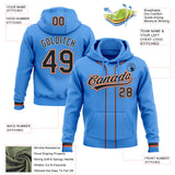 Custom Stitched Powder Blue Black Orange-White Baseball Pullover Sweatshirt Hoodie