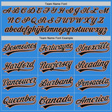 Custom Stitched Powder Blue Black Orange-White Baseball Pullover Sweatshirt Hoodie