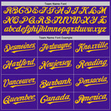 Custom Purple Yellow Mesh Authentic Throwback Baseball Jersey