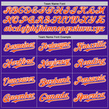 Custom Purple Orange-White Mesh Authentic Throwback Baseball Jersey