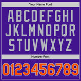 Custom Purple Orange-Gray Mesh Authentic Throwback Baseball Jersey