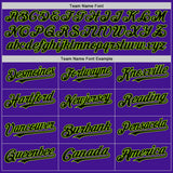 Custom Purple Black-Neon Green Mesh Authentic Throwback Baseball Jersey