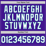 Custom Purple White-Teal Mesh Authentic Throwback Baseball Jersey