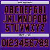 Custom Purple Black-Orange Mesh Authentic Throwback Baseball Jersey