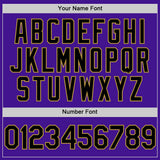 Custom Purple Black-Old Gold Mesh Authentic Throwback Baseball Jersey