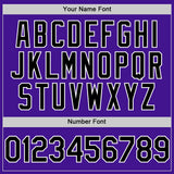 Custom Purple Black-Gray Mesh Authentic Throwback Baseball Jersey