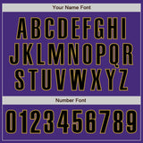 Custom Purple Black-Old Gold Authentic Baseball Jersey