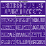 Custom Purple White Mesh Authentic Throwback Baseball Jersey