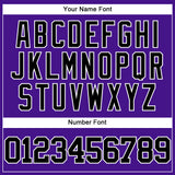 Custom Purple Black-White Mesh Authentic Throwback Baseball Jersey