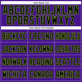 Custom Purple Black-Neon Green Mesh Authentic Throwback Baseball Jersey