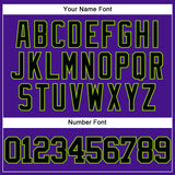 Custom Purple Black-Neon Green Mesh Authentic Throwback Baseball Jersey