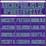 Custom Purple Kelly Green-White Mesh Authentic Throwback Baseball Jersey