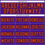 Custom Purple Black-Orange Mesh Authentic Throwback Baseball Jersey