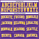 Custom Purple Gold-White Authentic Football Jersey