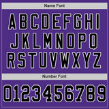 Custom Purple Black-White Mesh Authentic Throwback Football Jersey